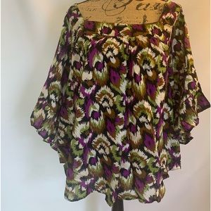 Brand New Terra & Sky Size 4X 28w-30w Multi Color Flowy Top .